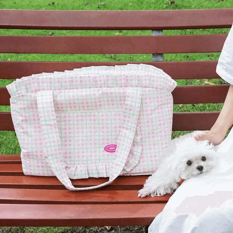 Plaid Cat Carrier Bag - Stylish Comfort for Your Feline Friend